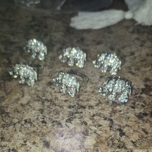 Sparkling Elephant Rings Set